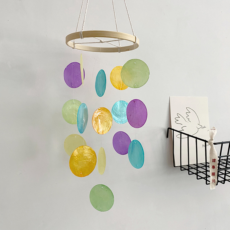 Kids Outdoor Fairy Garden - Seashell sinos de vento ao ar