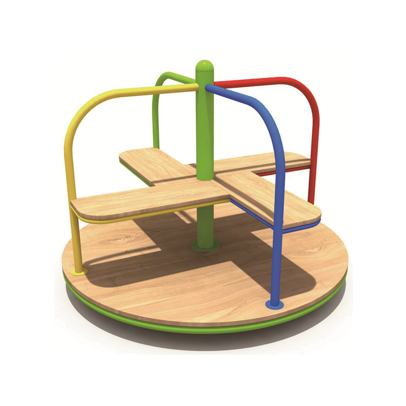 Kids Outdoor Merry Go Round - Carrossel de Madeira para Playground Externo