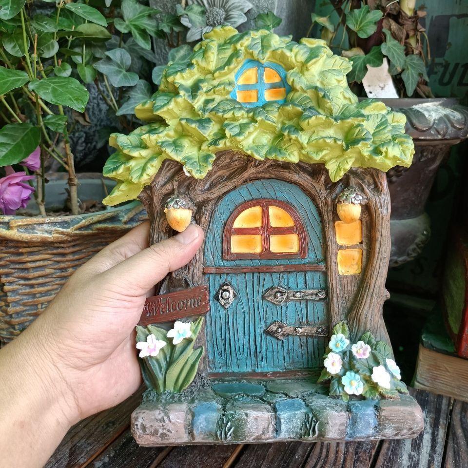 Kids Outdoor Fairy Garden - Miniatura de madeira de fada/gnomo com