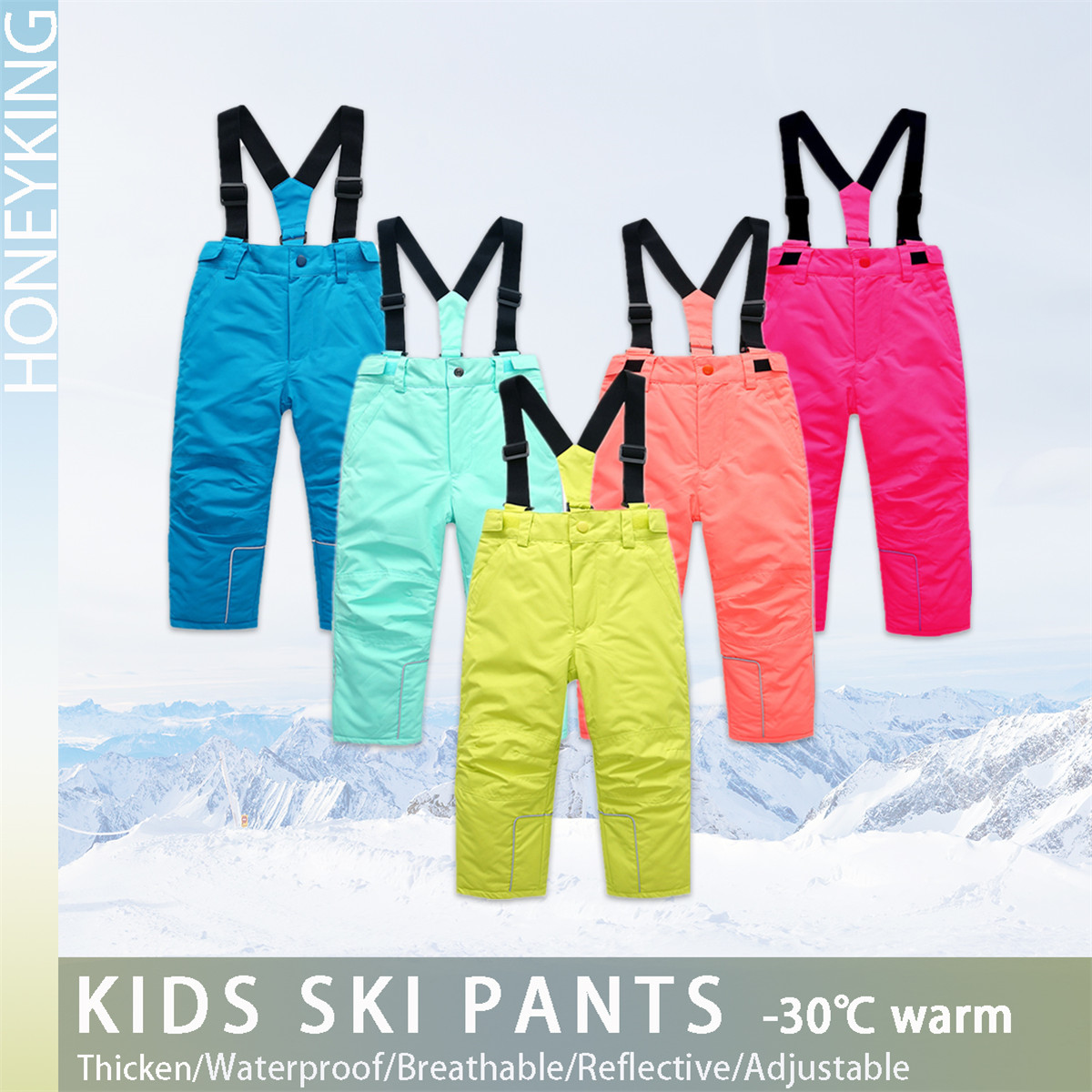 Kids Outdoor Jumpsuit - Honeyking crianças calças de esqui de