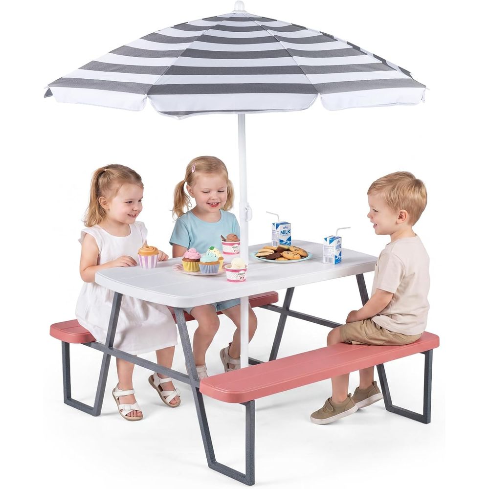 Kids Outdoor Bench Table - Mesa de Piquenique Infantil, Conjunto de