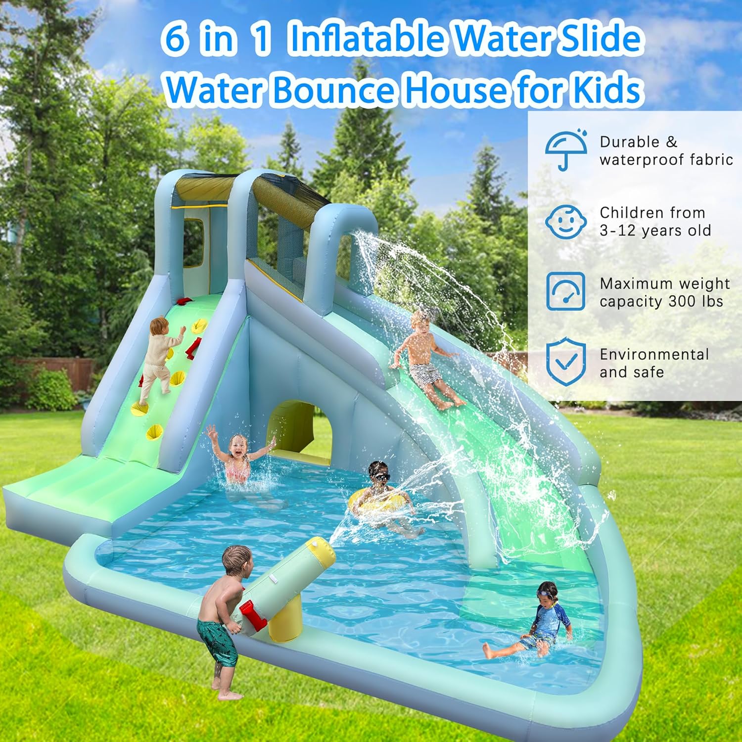 Parque Aquático Inflável 6 em  - Kids Outdoor Climbing avaliação e preço