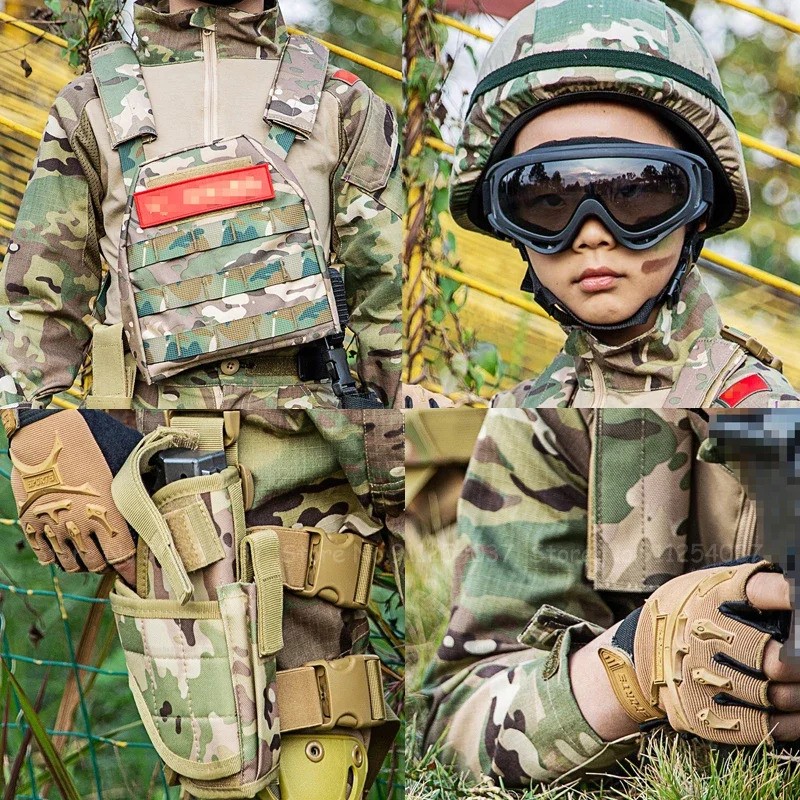 Crianças tático camuflagem ter - Kids Outdoor Jumpsuit avaliação e preço