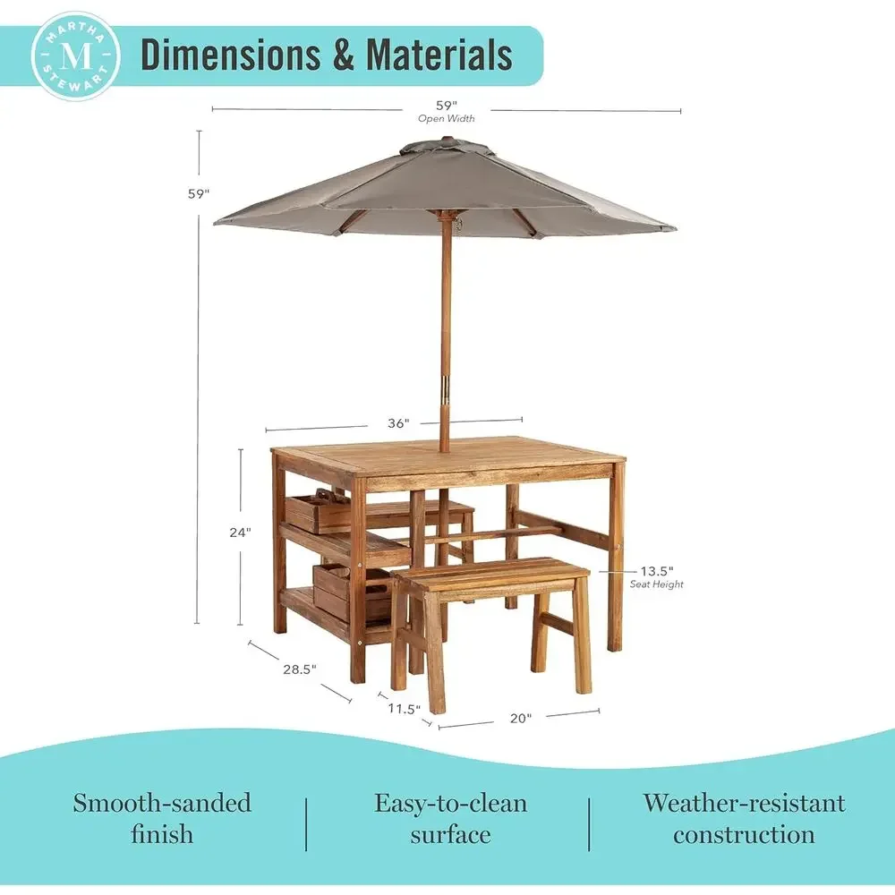 Conjunto de Mesa, Bancos e Gua - Kids Outdoor Bench Table avaliação e preço