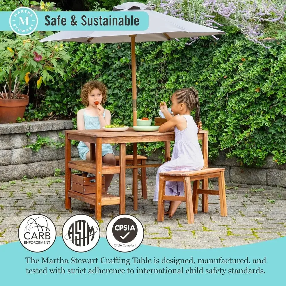 Conjunto de Mesa, Bancos e Gua - Kids Outdoor Bench Table avaliação e preço