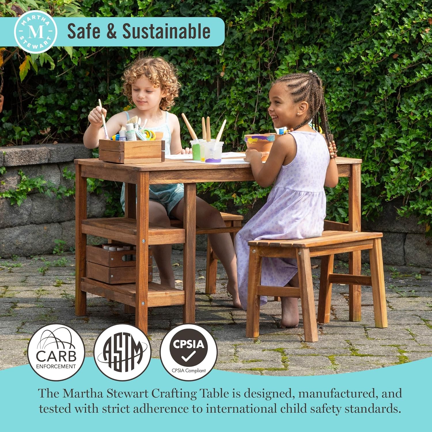 Mesa de Artesanato Infantil pa - Kids Outdoor Bench Table avaliação e preço