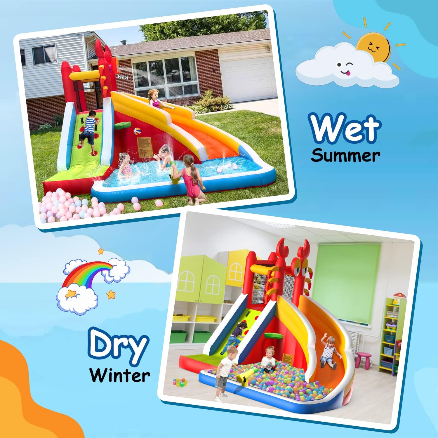 Grande Casa Inflável com Escor - Kids Outdoor Climbing avaliação e preço