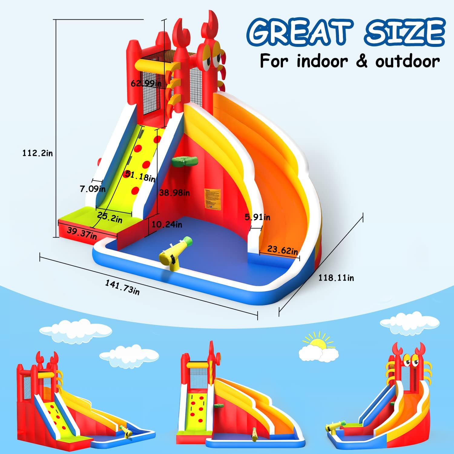 Grande Casa Inflável com Escor - Kids Outdoor Climbing avaliação e preço