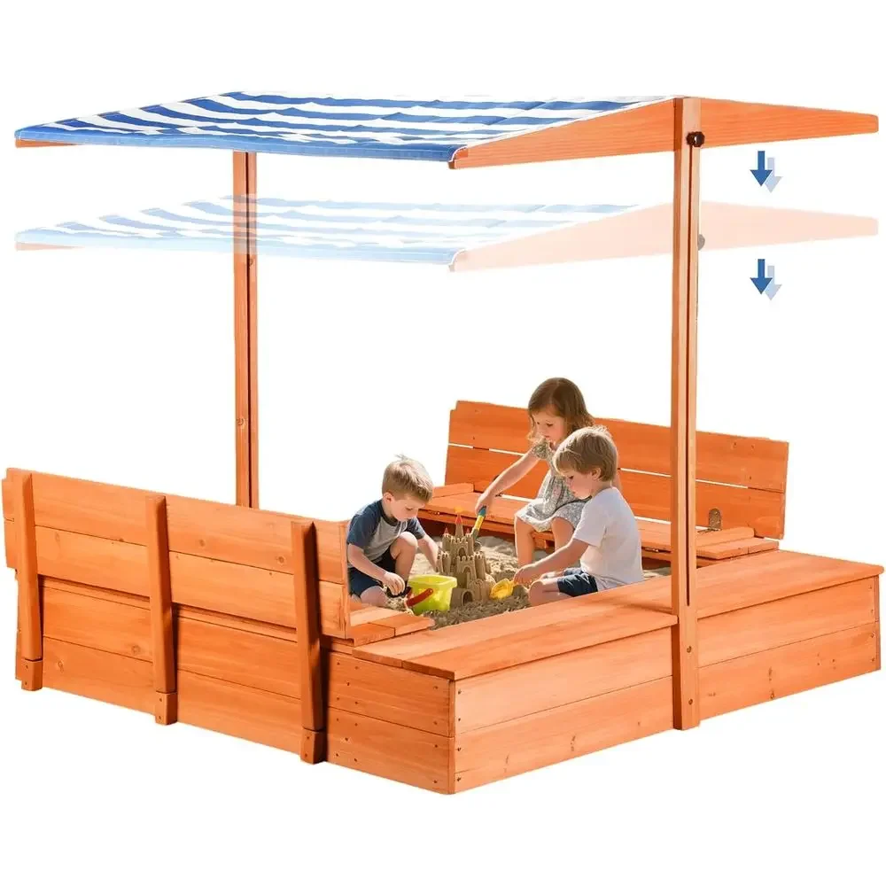 Caixa de Areia de Madeira para - Kids Outdoor Bench Table avaliação e preço